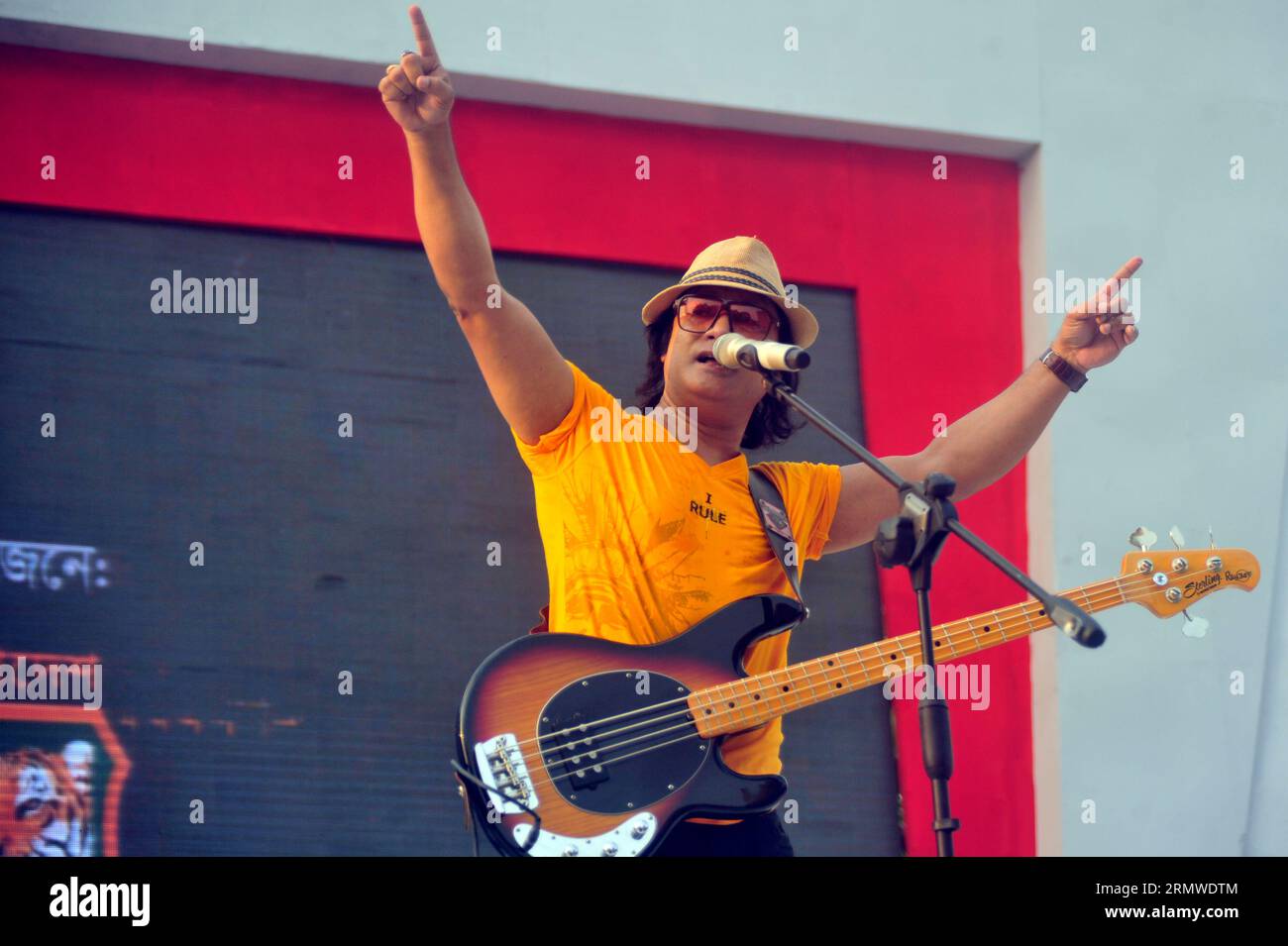 Shafin Ahmed, Miles band bass guitarist and vocal performs during the