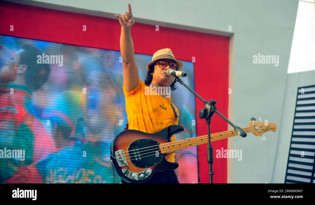 Shafin Ahmed, Miles band bass guitarist and vocal performs during the
