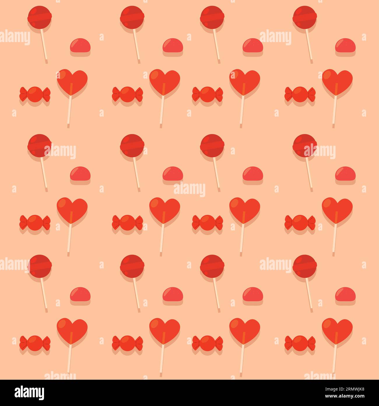 Colored seamless pattern background with lollipops Vector Stock Vector