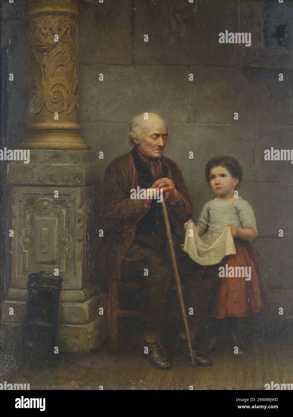 Blinde man met kind by Leendert de Koningh Stock Photo