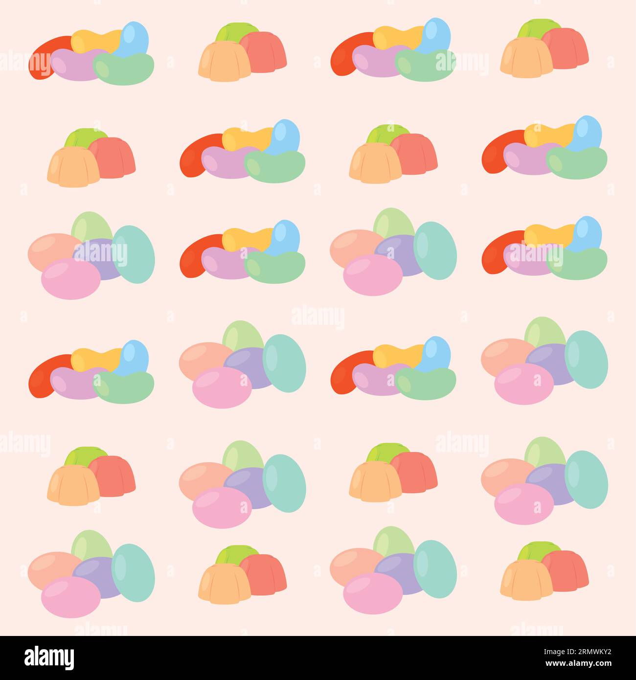 Colored seamless pattern background with bean candies Vector Stock Vector