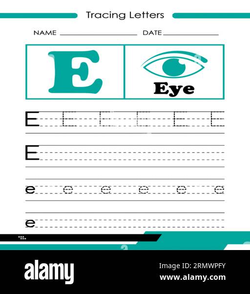 Tracing Letters E, Tracing Letters Vector, Alphabet Letter Design ...