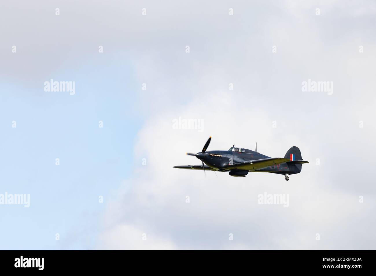 Hawker Hurricane Mk IIc night fighter of the Battle of Britain Memorial Flight. The Last of the Many. Stock Photo
