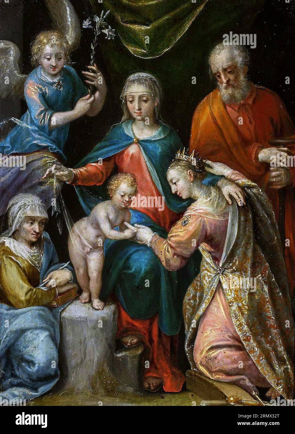 Mystical Marriage of Saint Catherine circa 1590 by Dirck de Quade van ...