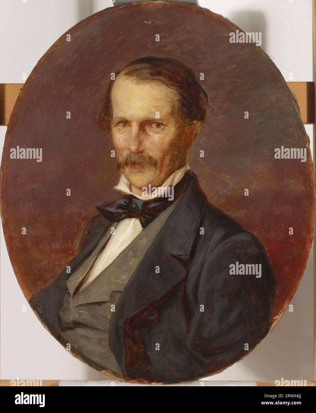 Portrait of the painter  Magnus von Wright 1867 by Erik Johan Löfgren Stock Photo