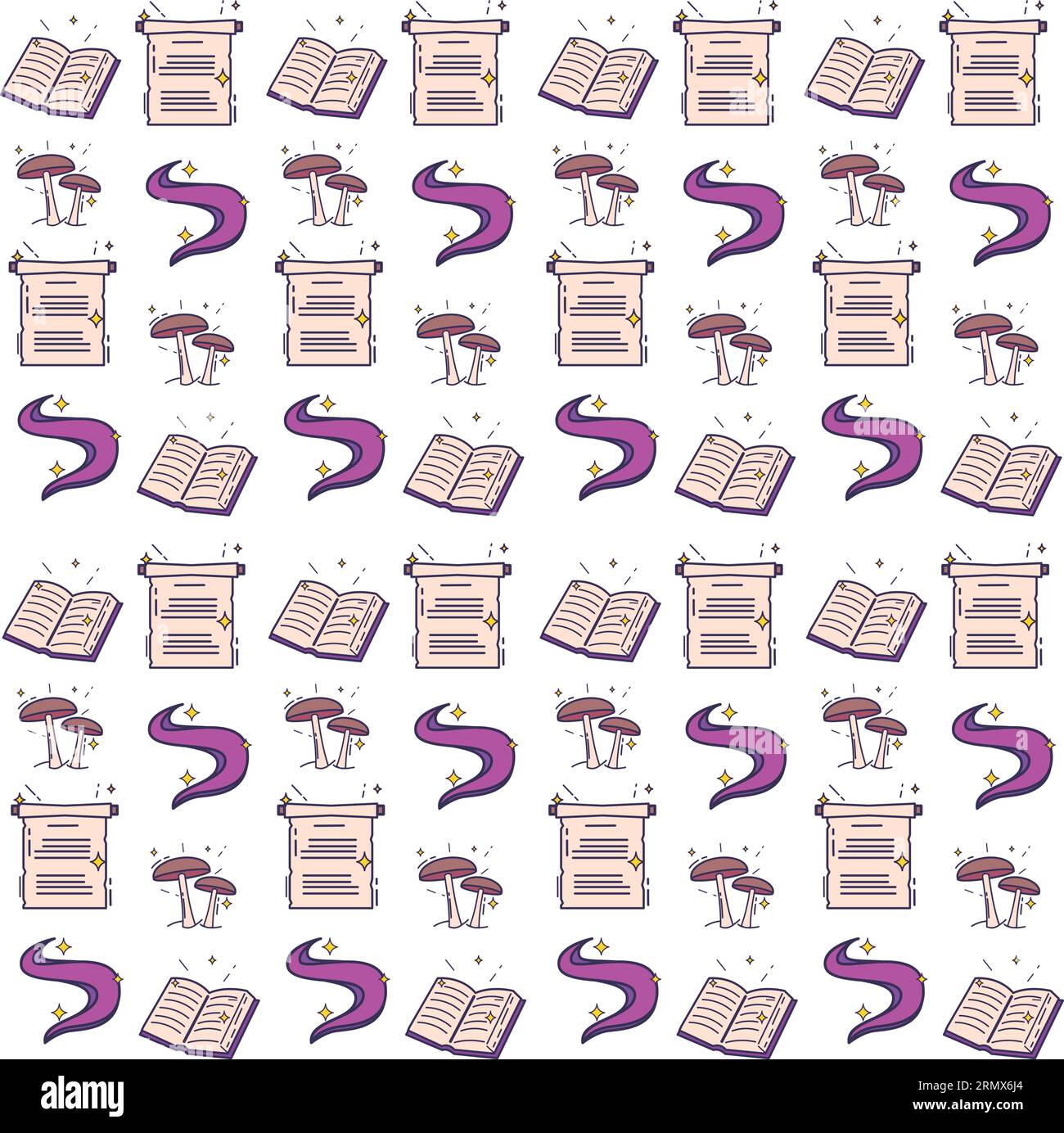 Seamless pattern background with magic icons Vector Stock Vector Image ...