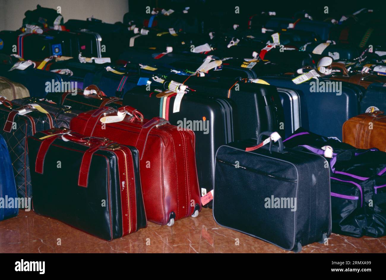 Lifestyle travel. Suitcases in transit. Stock Photo