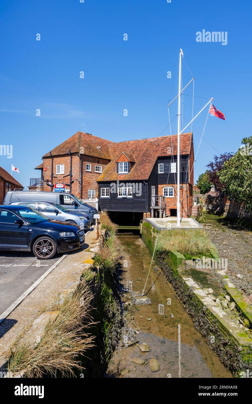 The historic Old Mill race at Bosham Quay, Bosham, a coastal village on