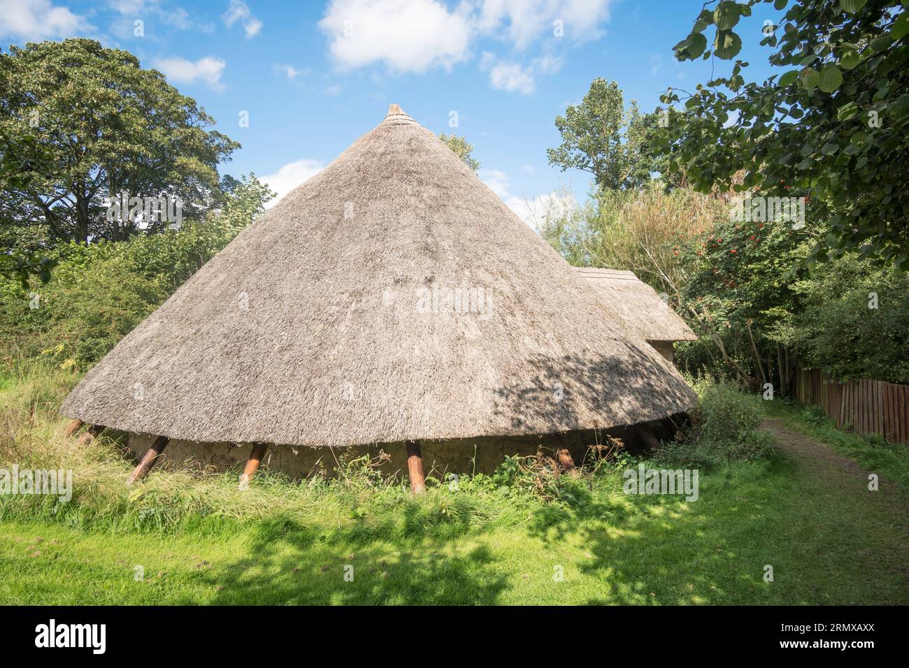 Reproduction Iron Age roundhouse, Ryedale folk museum, England, UK Stock Photo