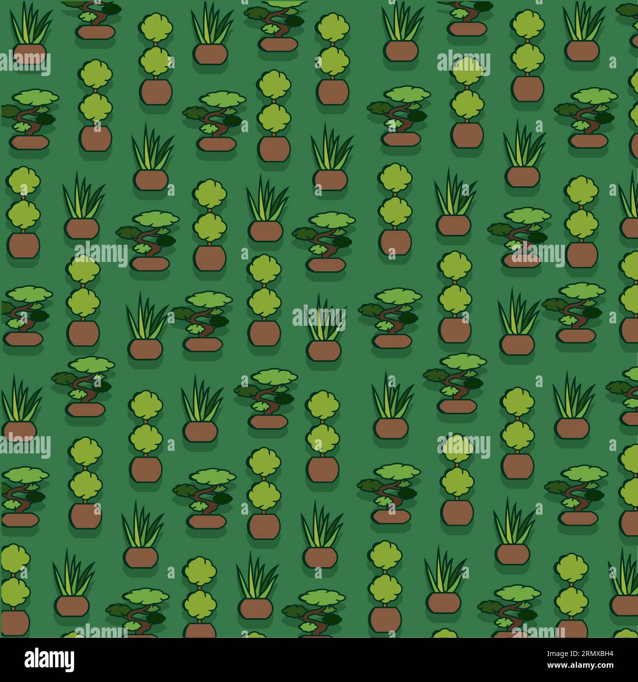 Seamless pattern background with indoor plant icons Vector illustration ...