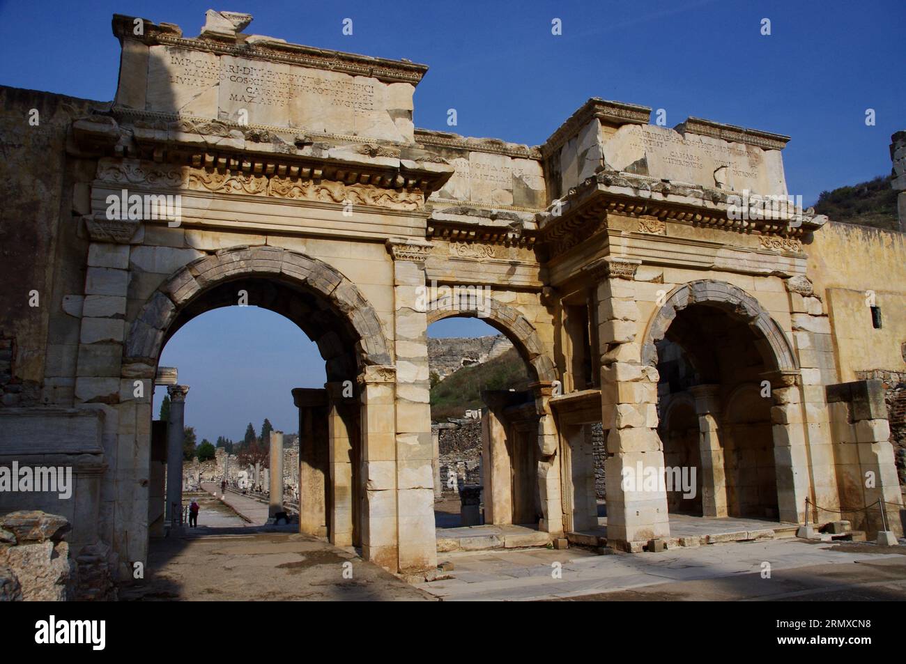 Ephesus, Turkey, Ancient Buildings in Historic Ephesus. Stock Photo