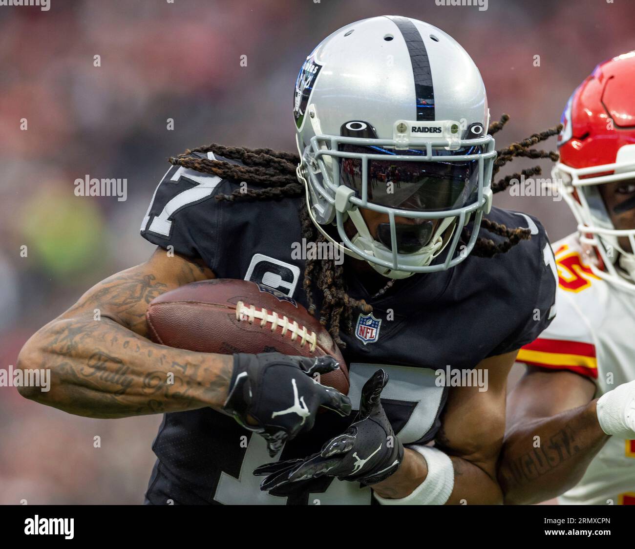 Las Vegas Raiders wide receiver Hunter Renfrow (13) warms up before an NFL  football game against the Houston Texans, Sunday, Oct. 23, 2022, in Las  Vegas. (AP Photo/John Locher Stock Photo - Alamy