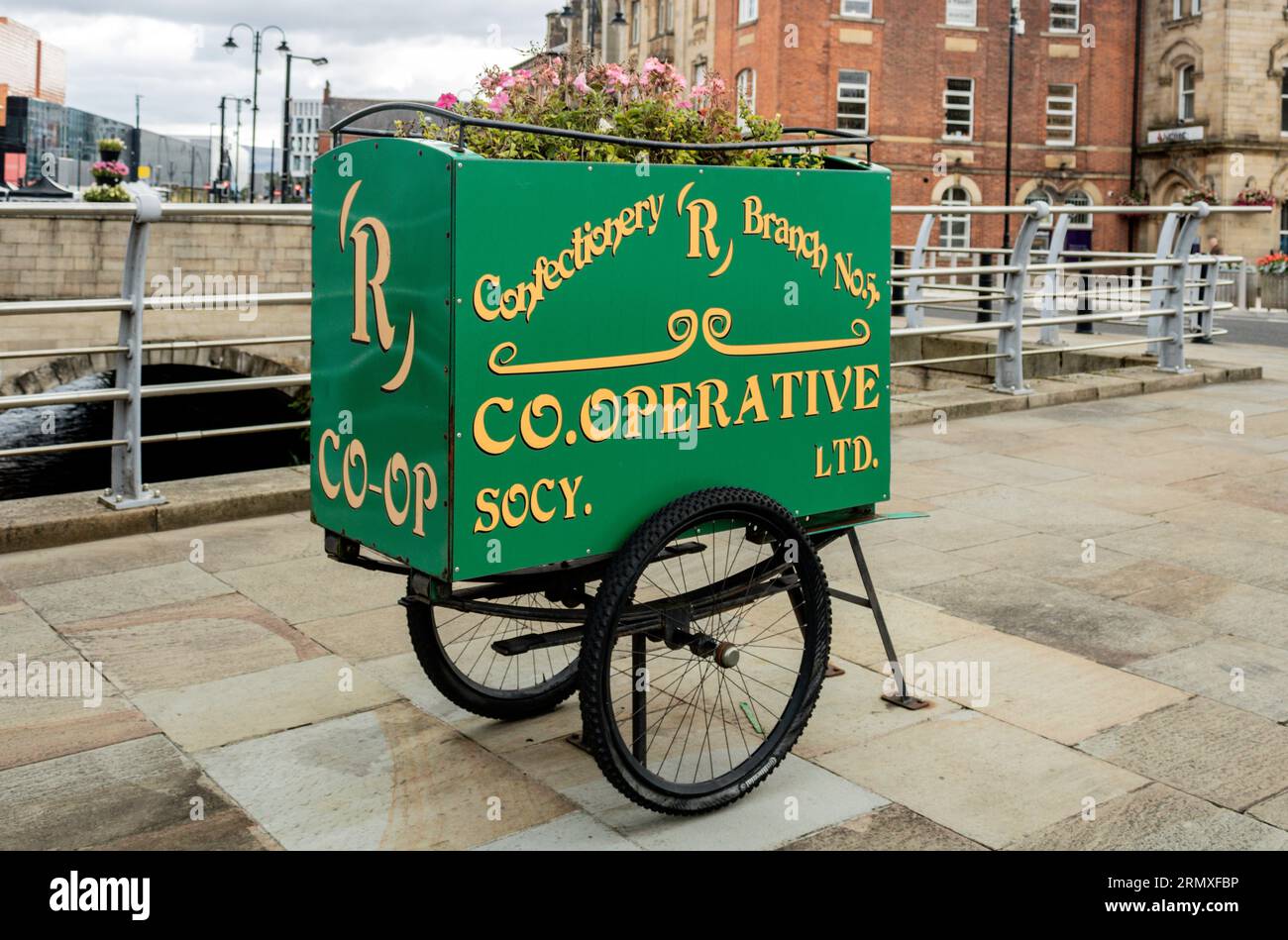 CoOp hand cart. Rochdale town centre Stock Photo Alamy