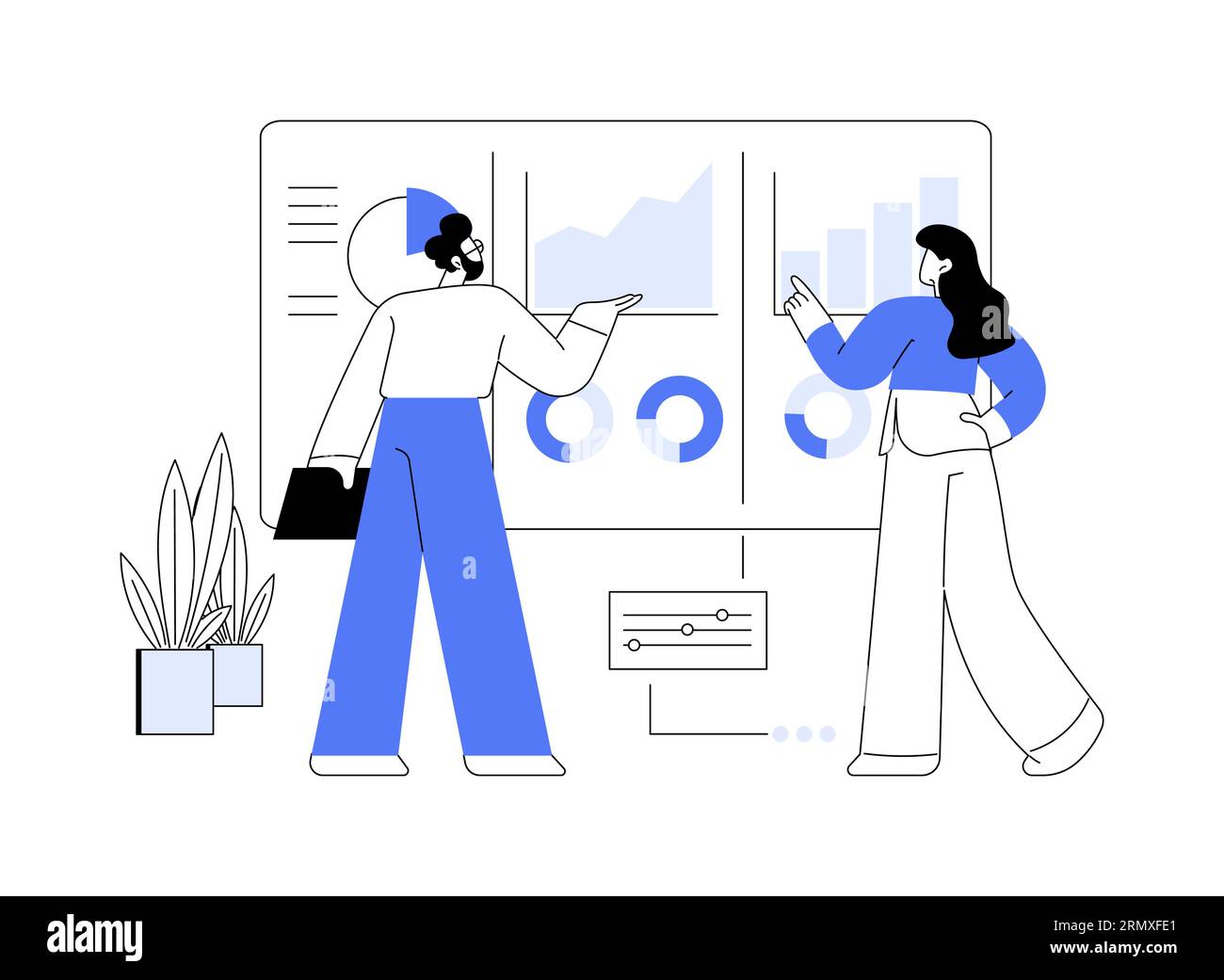 Analyzing business data abstract concept vector illustration Stock ...