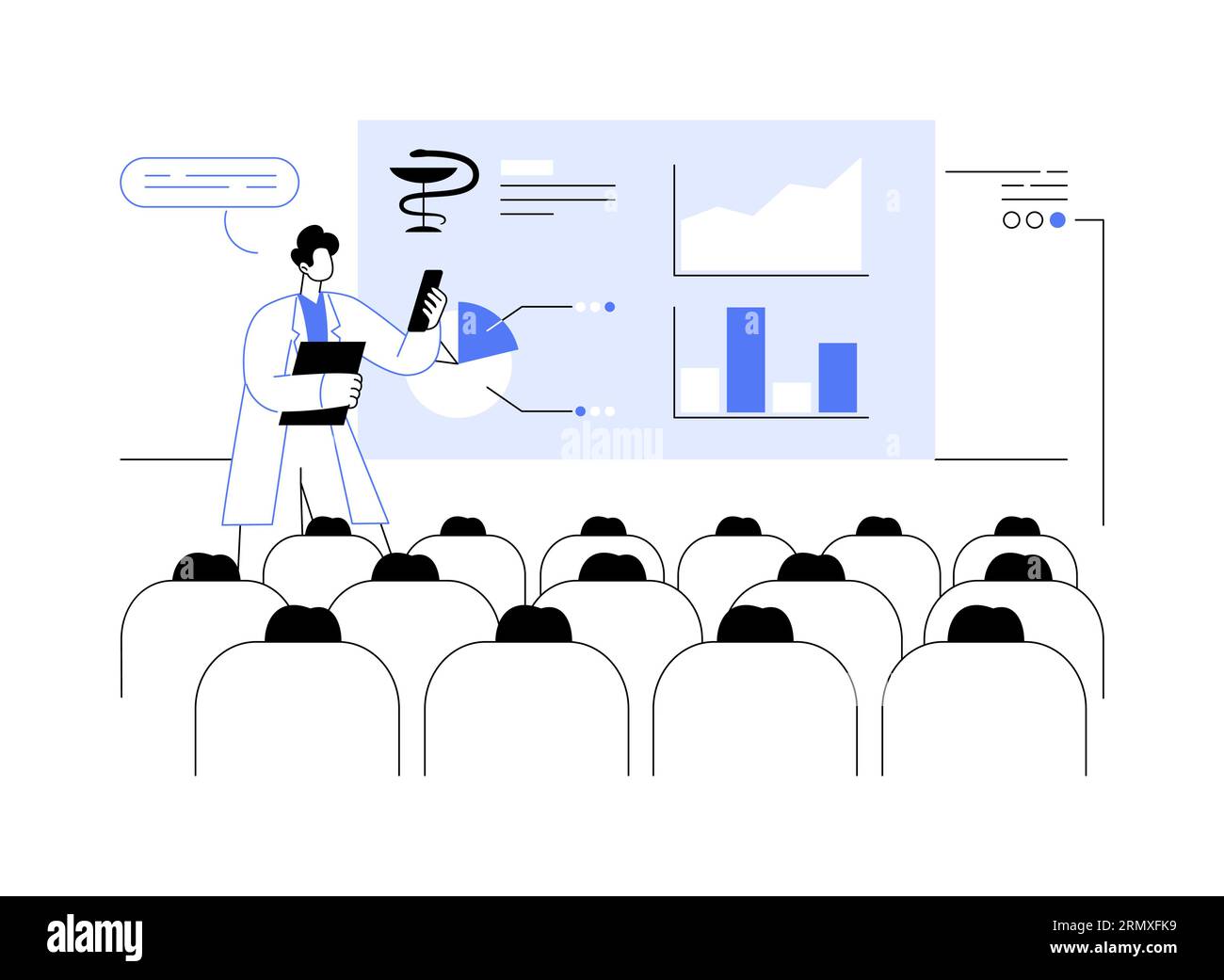 Healthcare data presentation abstract concept vector illustration. Stock Vector