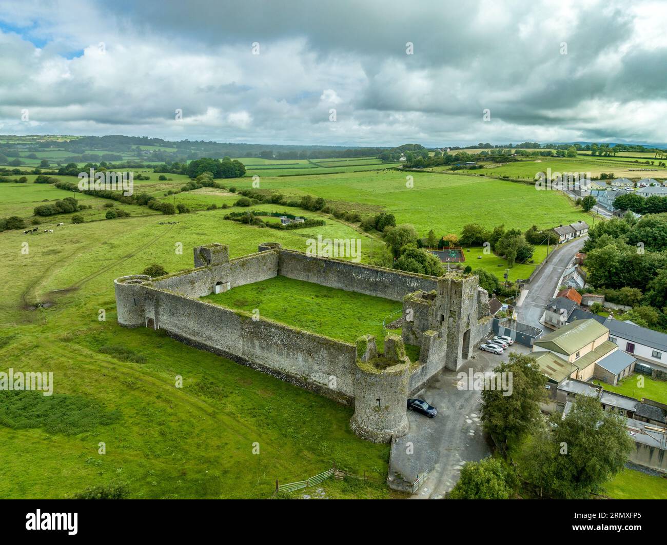 Aerial view of Liscarroll Castle 13thcentury HibernoNorman fortress
