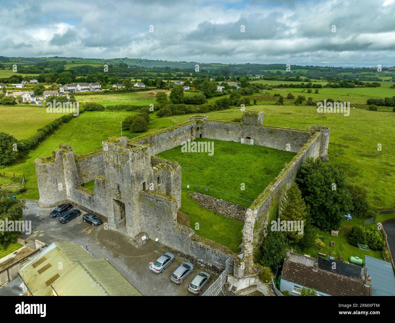 Aerial view of Liscarroll Castle 13thcentury HibernoNorman fortress