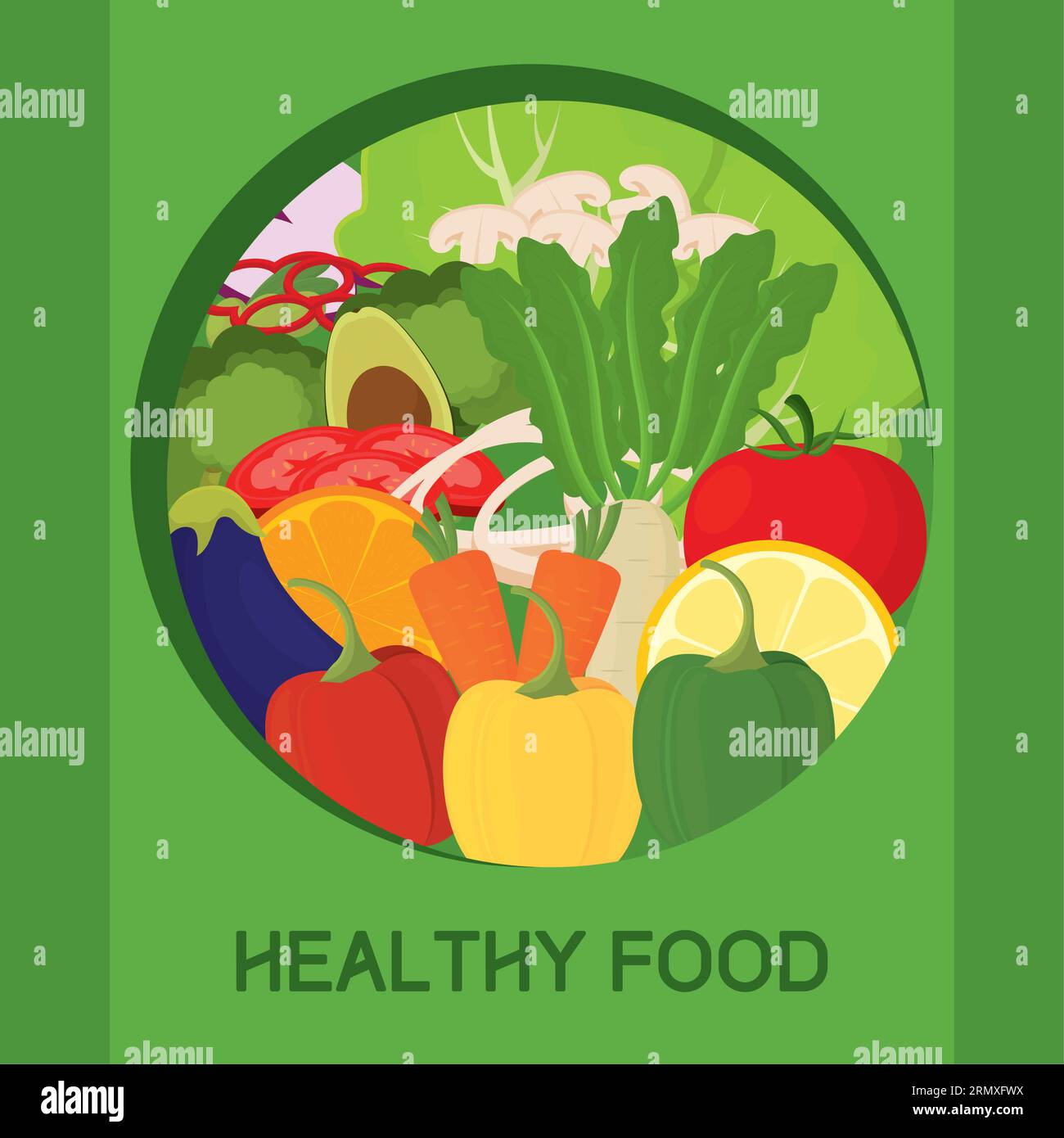 Isolated group of vegetables Healthy food Vector Stock Vector Image ...
