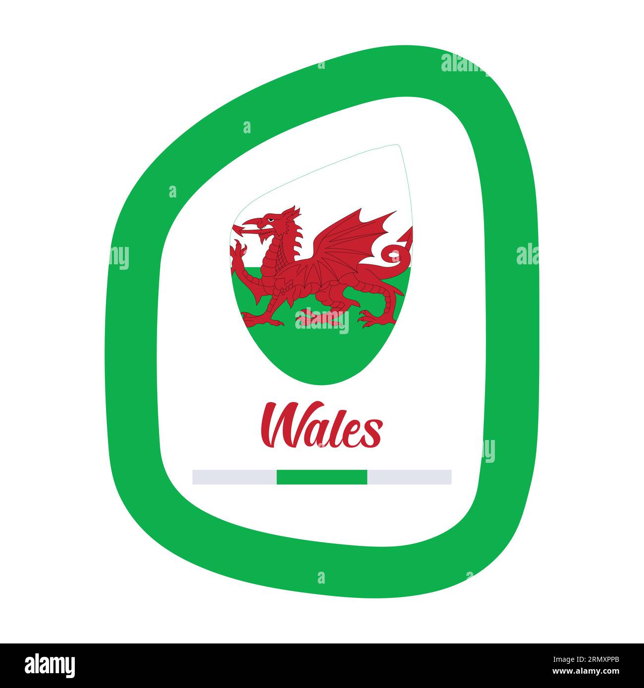 Wales Flag with Frame Vector Illustration Abstract Editable image Stock Vector