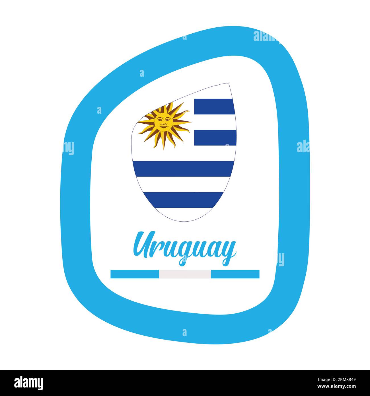 Uruguay Flag with Frame Vector Illustration Abstract Editable image Stock Vector