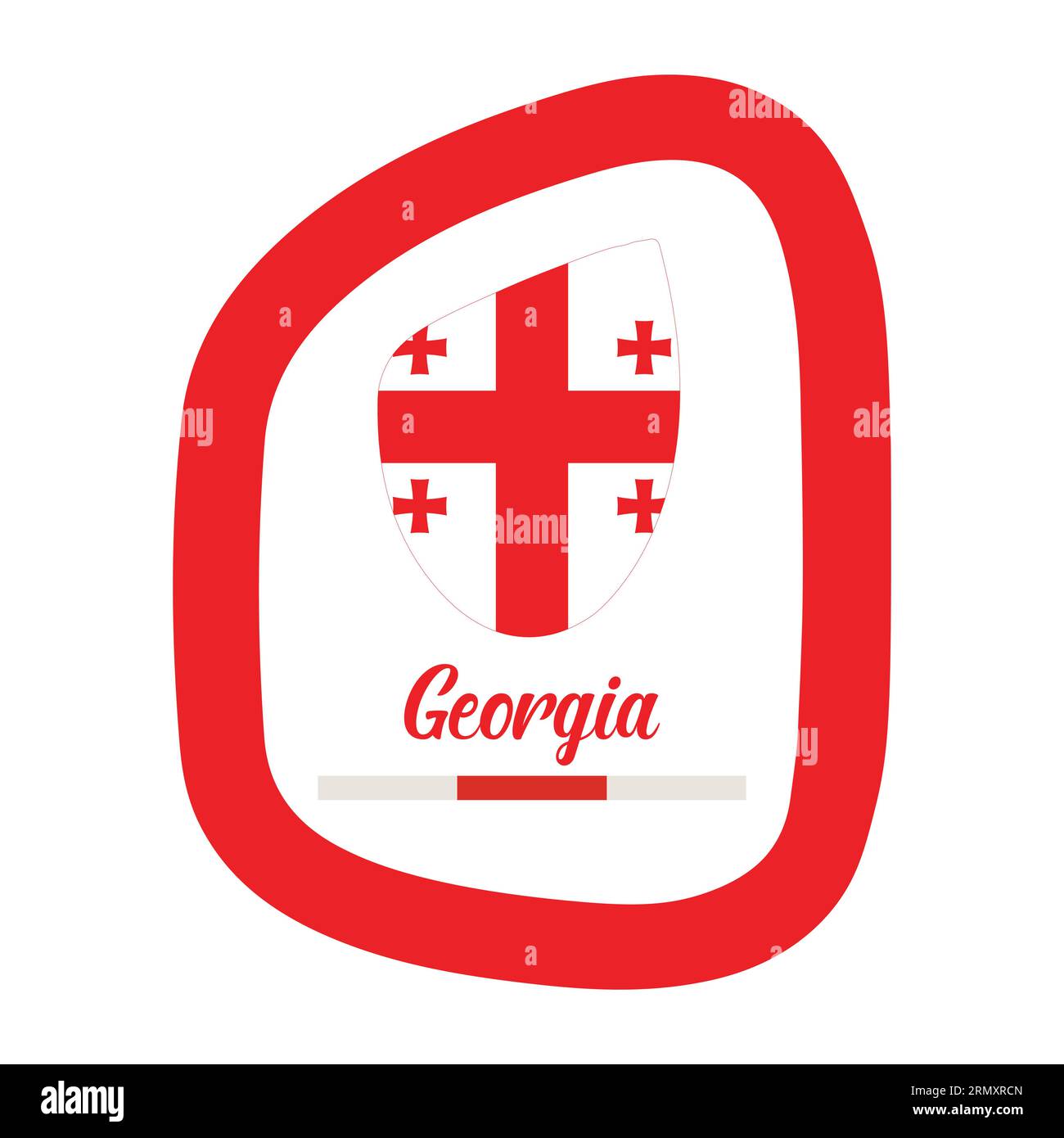 Georgia Flag with Frame Vector Illustration Abstract Editable image Stock Vector