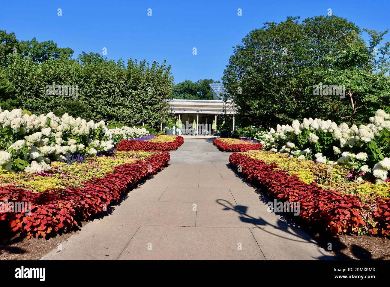 Terrace Alleé at Cleveland Botanical Gardens, Cleveland, Ohio Stock Photo