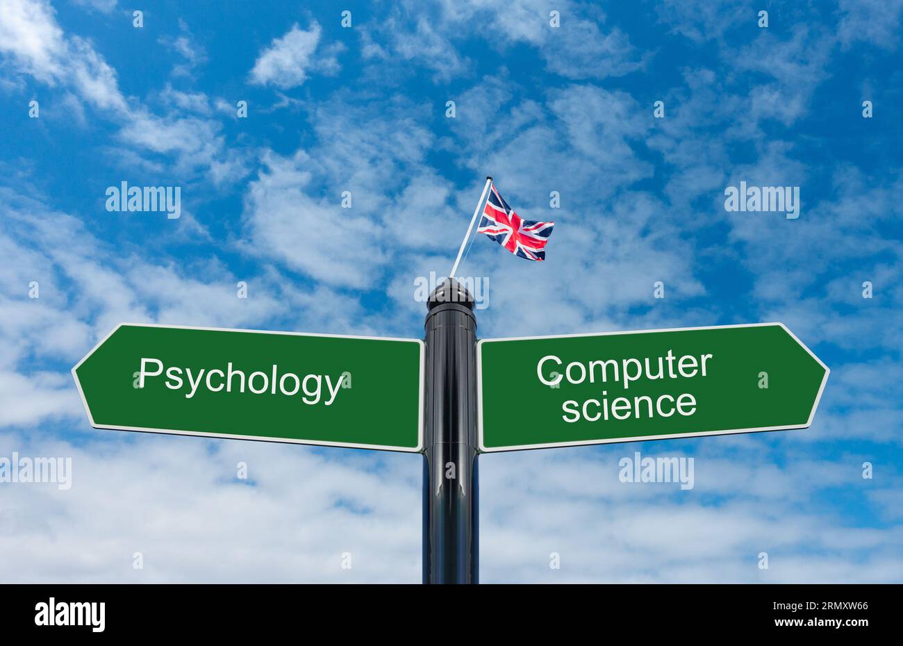 Degree courses, university, education, student loan cost... Psychology and Computer Science two of the most popular Stock Photo