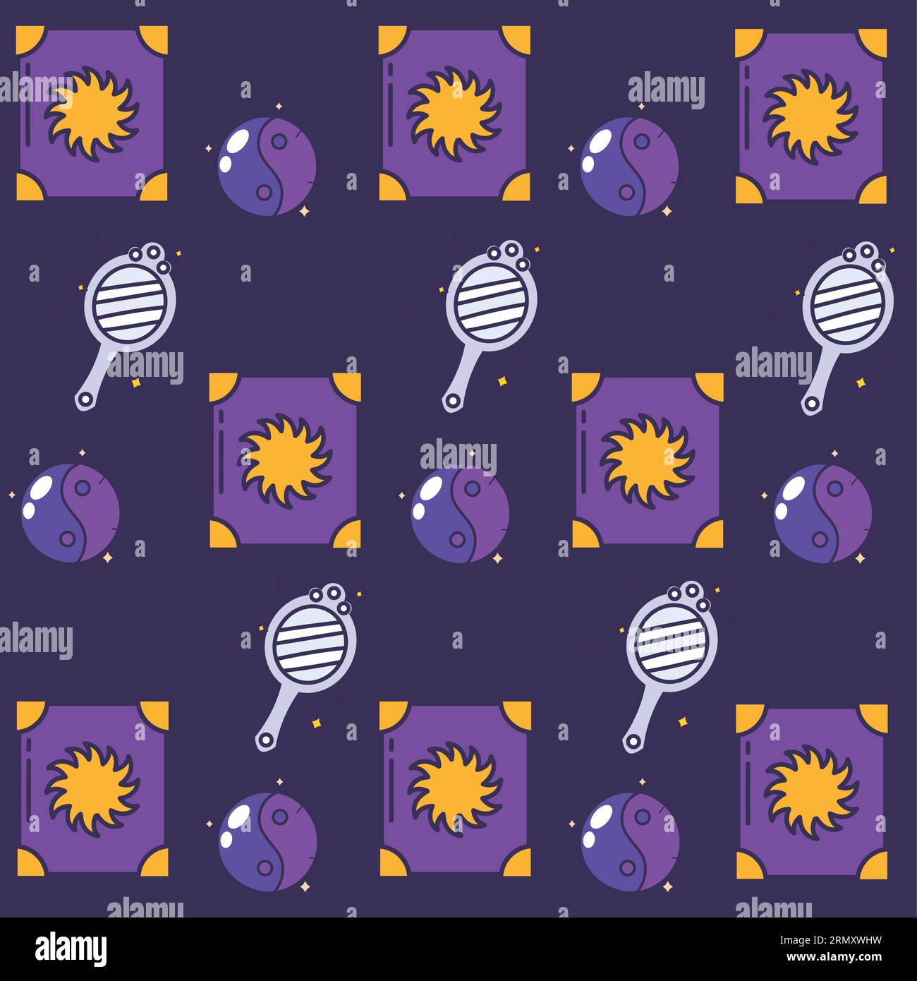 Seamless pattern background with magic icons Vector Stock Vector Image ...