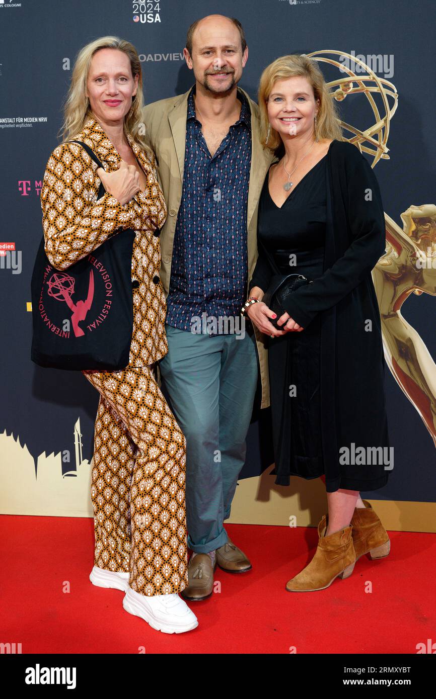 Cologne, Germany. 30th Aug, 2023. Actors Anna Schudt (l-r), Moritz Führmann and Annette Frier arrive at the reception during the Cologne jury meeting for the International Emmy Award 2023. Credit: Henning Kaiser/dpa/Alamy Live News Stock Photo