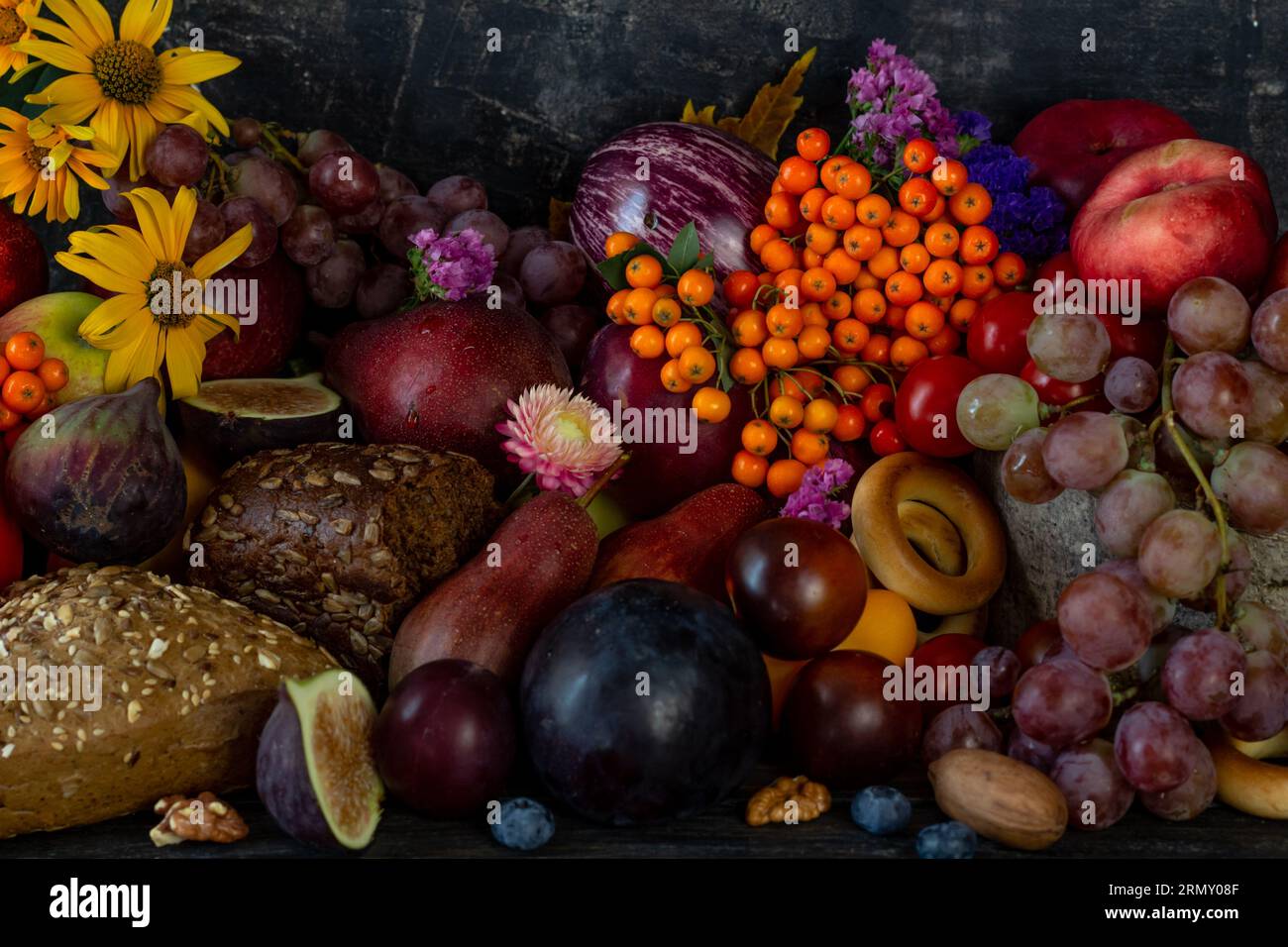 Autumn still life of fruits and vegetables, Harvest Festival ...
