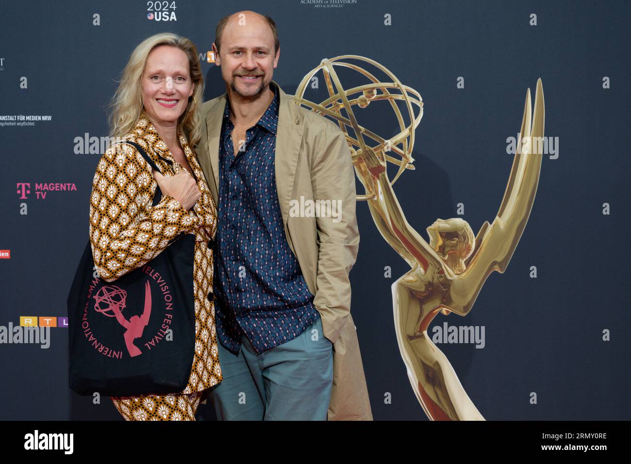 Cologne, Germany. 30th Aug, 2023. Anna Schudt (l), actress, and Moritz Führmann, actor, arrive at the reception during the Cologne jury meeting for the International Emmy Award 2023. Credit: Henning Kaiser/dpa/Alamy Live News Stock Photo