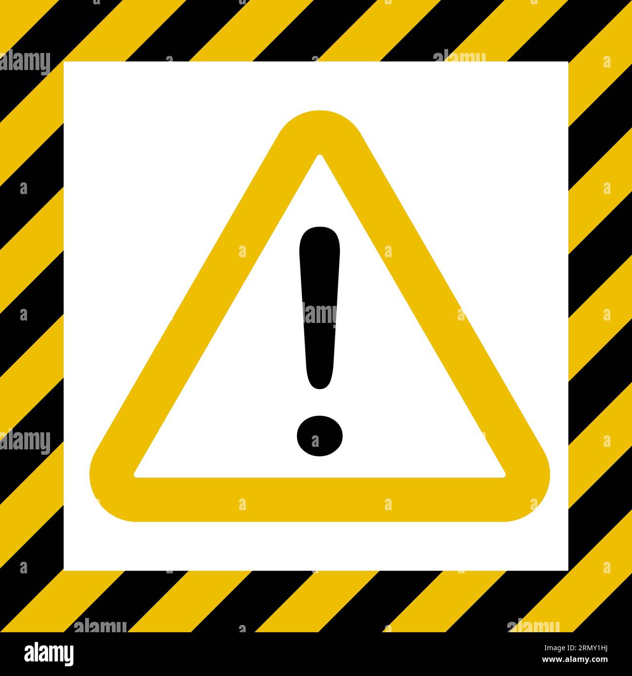 Hazard symbol exclamation mark, warn caution construction striped