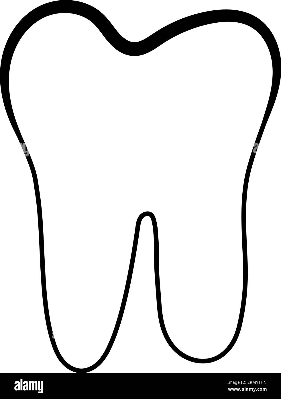 Anatomical shape dental dentin enamel pulp structure teeth logo dental Stock Vector