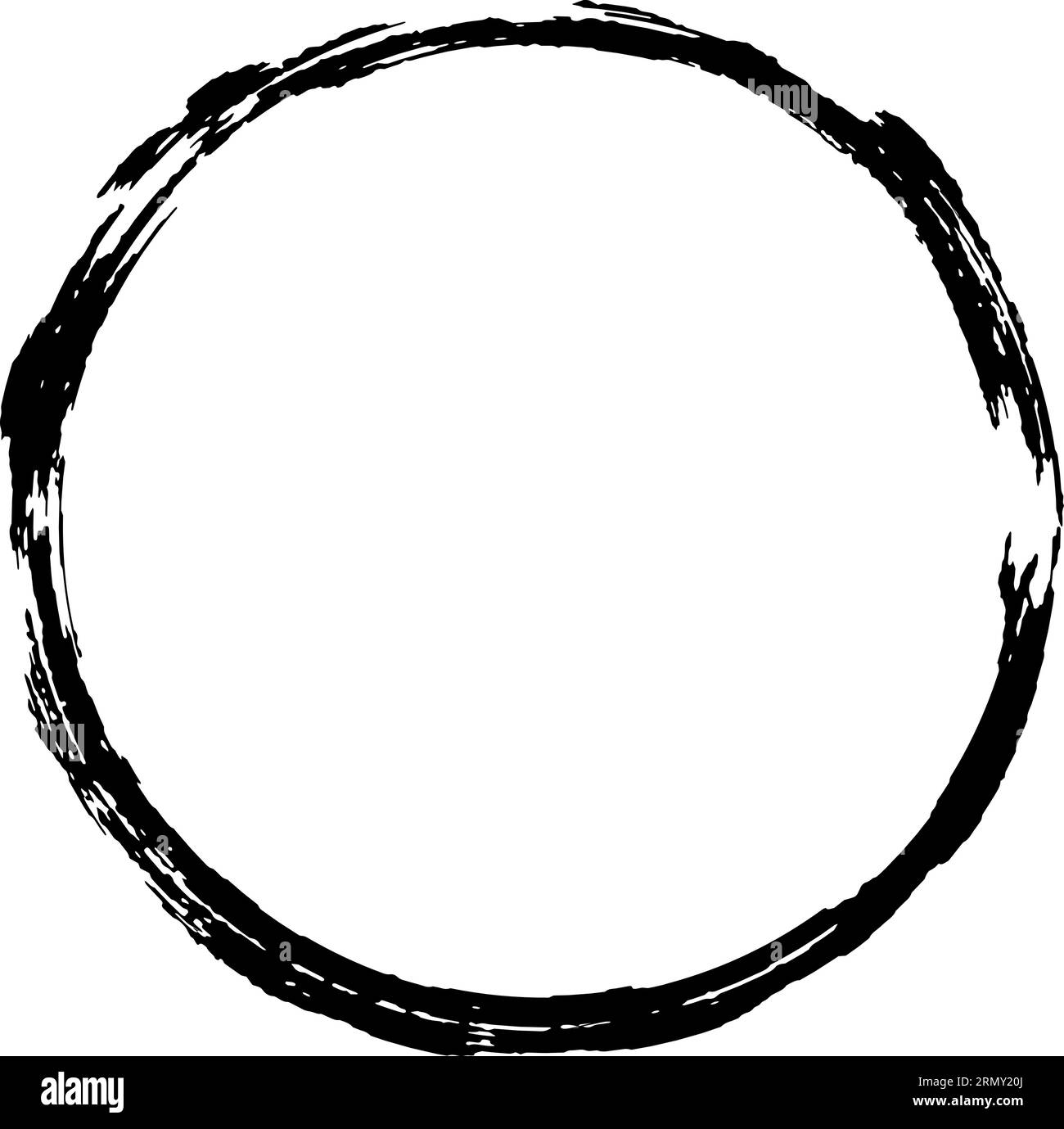Brush strokes paint circles frame ink hand drawn paint brush Stock ...