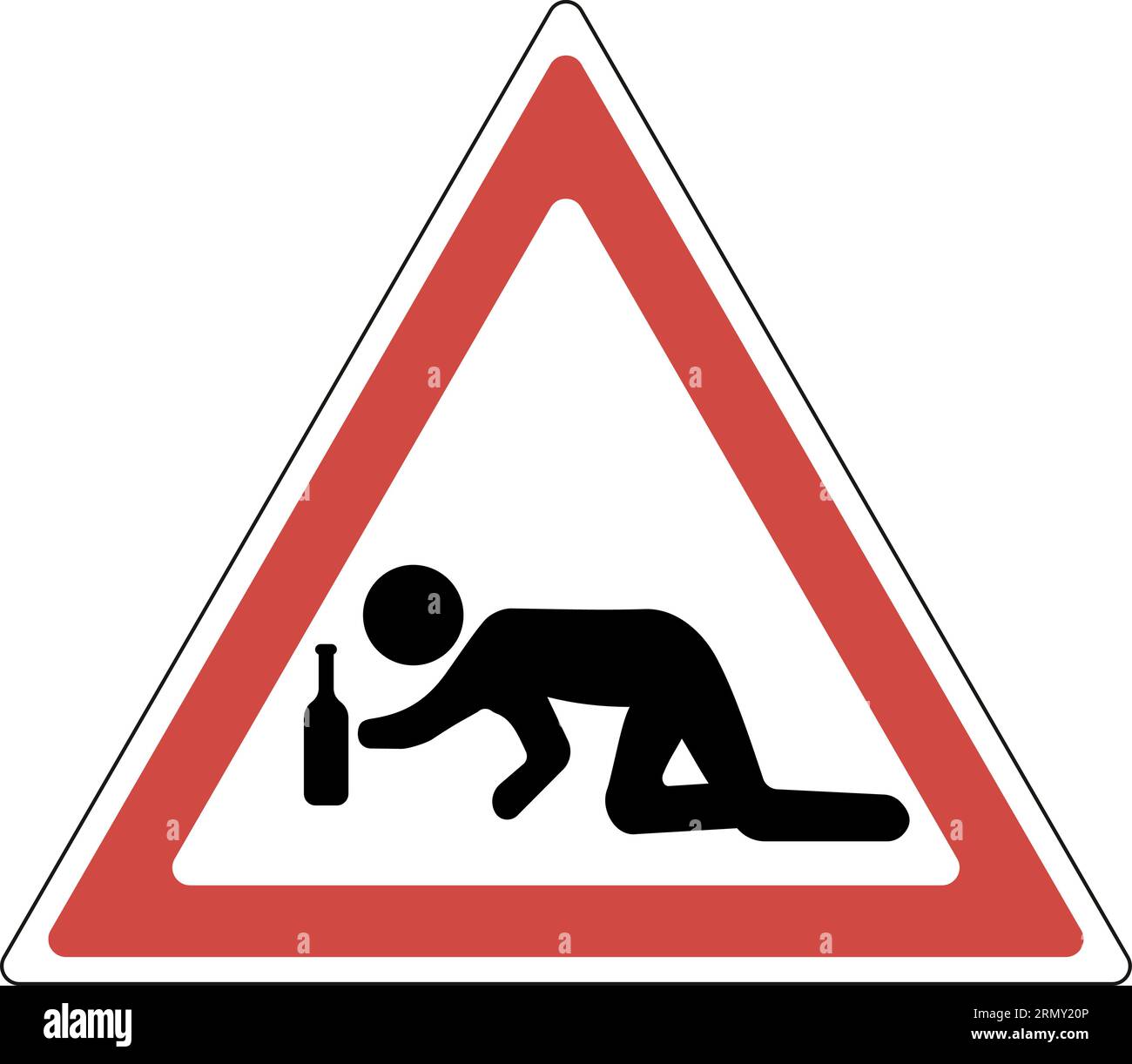 Anti alcohol signs, man drunk reaching for alcohol bottle addiction