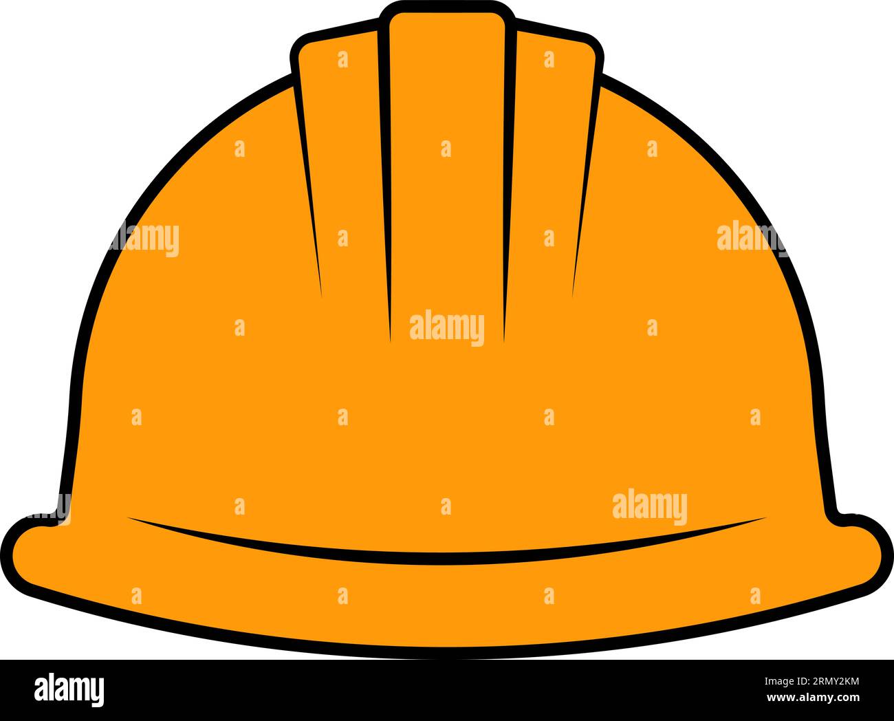 Orange construction helmet casque hat for head protection Stock Vector