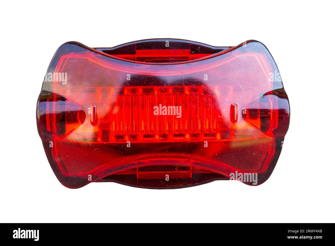 Safety lights for bicycle on white background Stock Photo