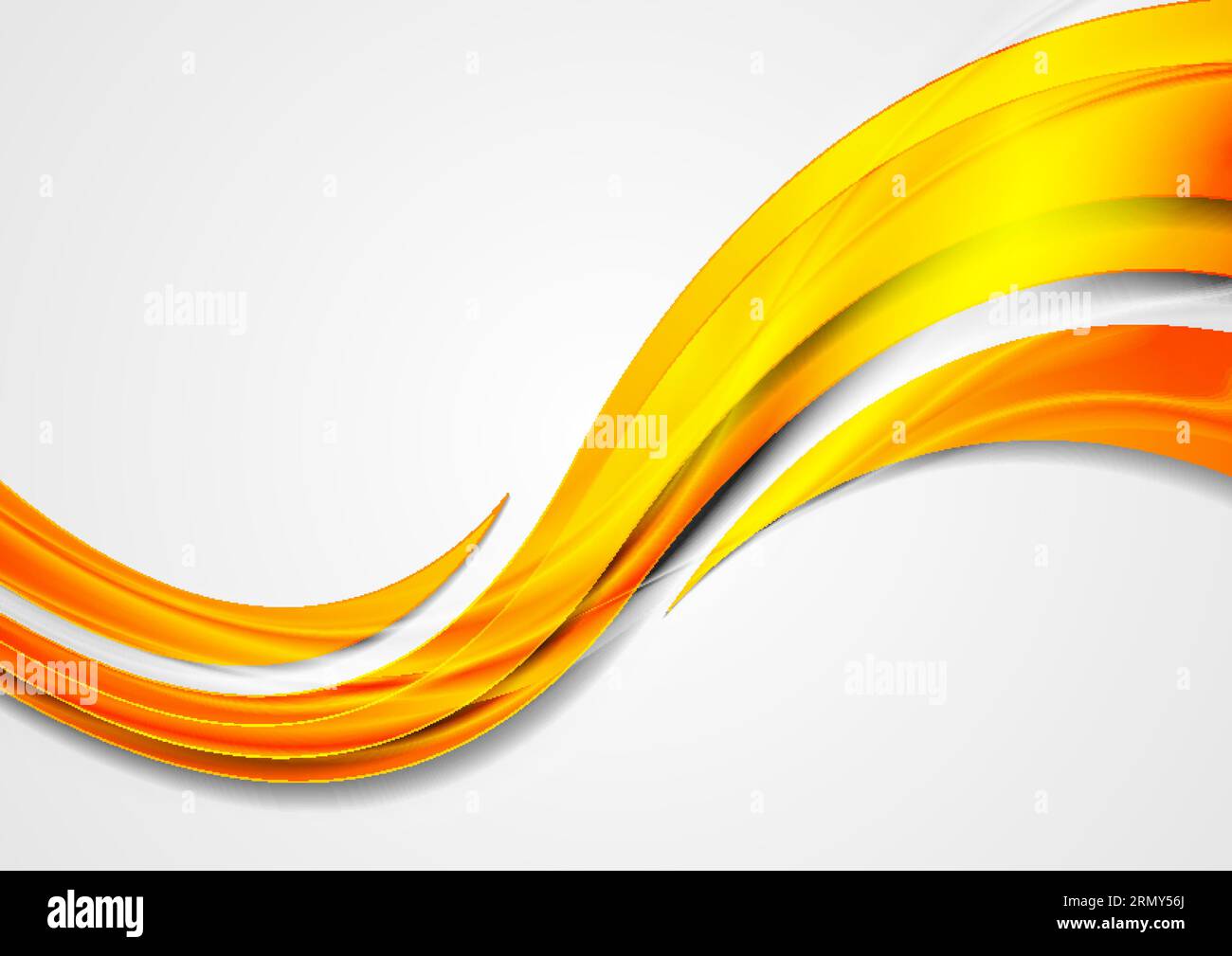 Orange shiny glossy waves abstract background. Vector design Stock Vector