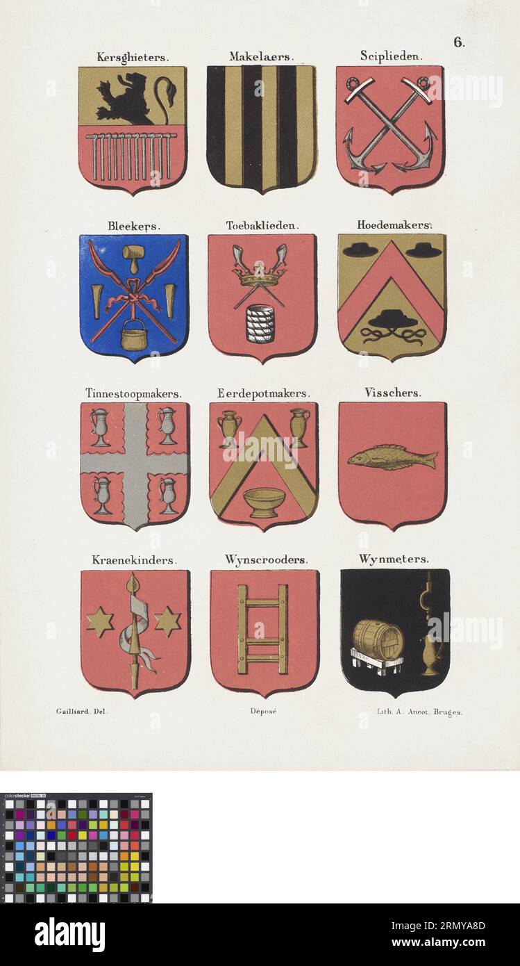 Illustration Page from "De ambachten en neringen van Brugge" by