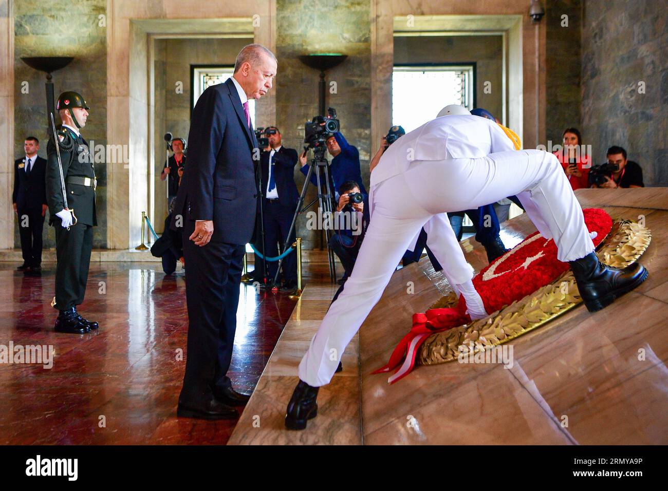 President of the Republic of Turkey, Recep Tayyip Erdogan, seen after ...