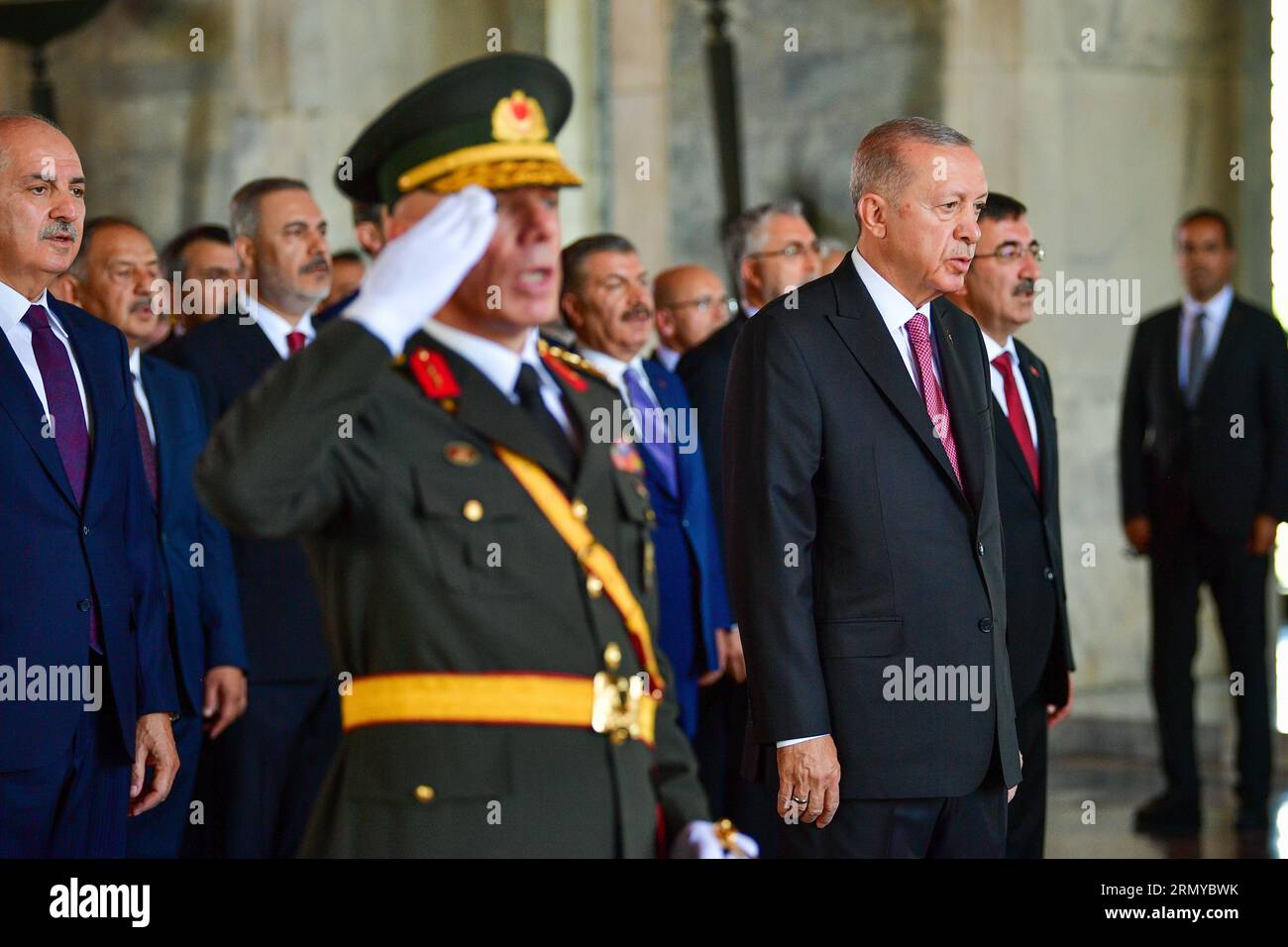President of the Republic of Turkey, Recep Tayyip Erdogan, seen inside ...