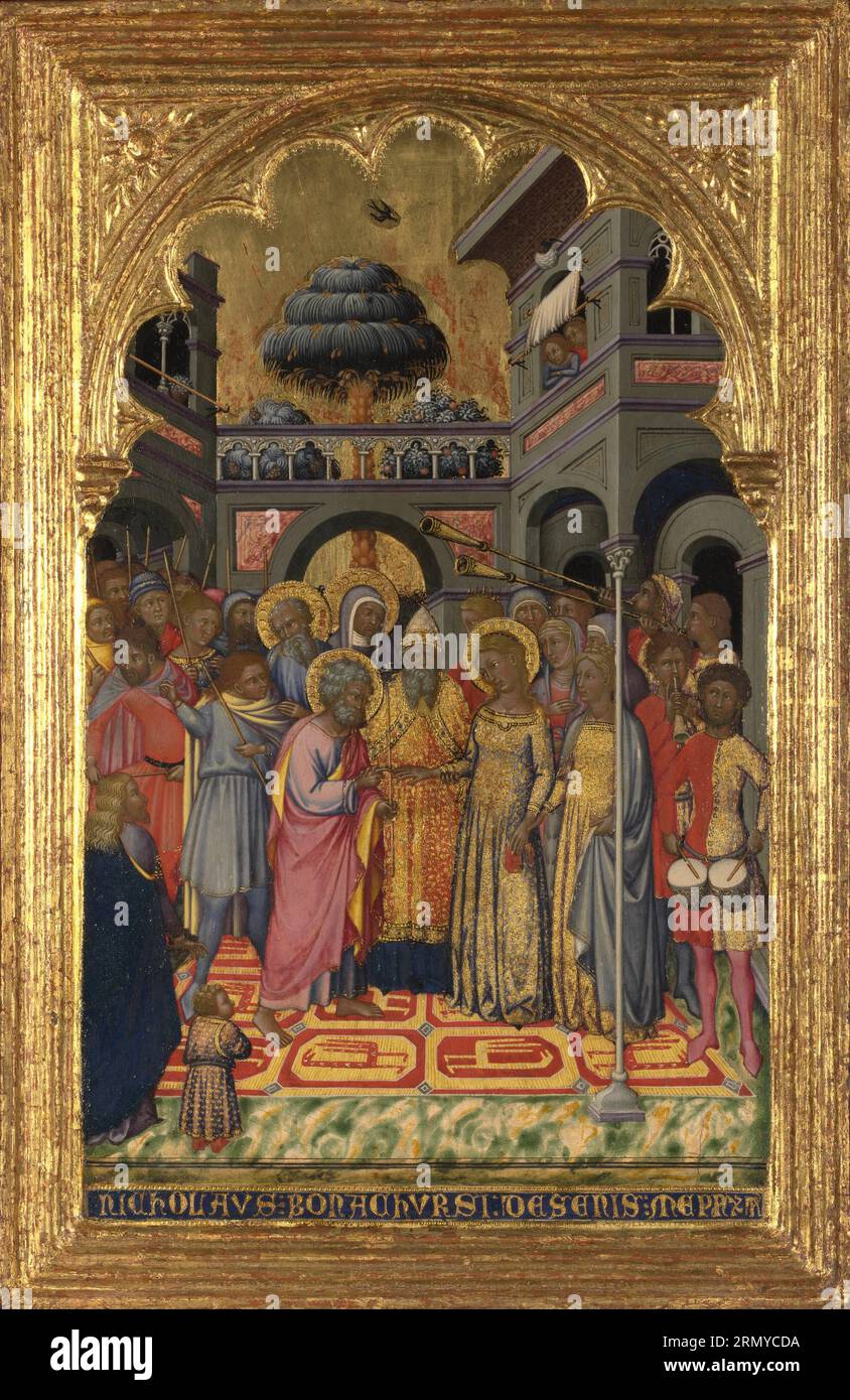 The Marriage of the Virgin 1380 by Niccolò di Buonaccorso Stock Photo