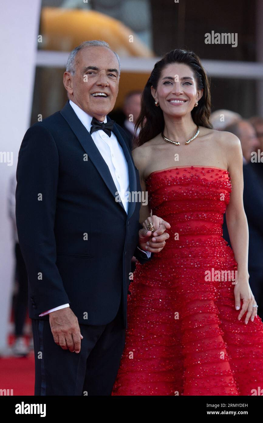 Paris, France. 30th Aug, 2023. Alberto Barbera and Caterina Murino ...