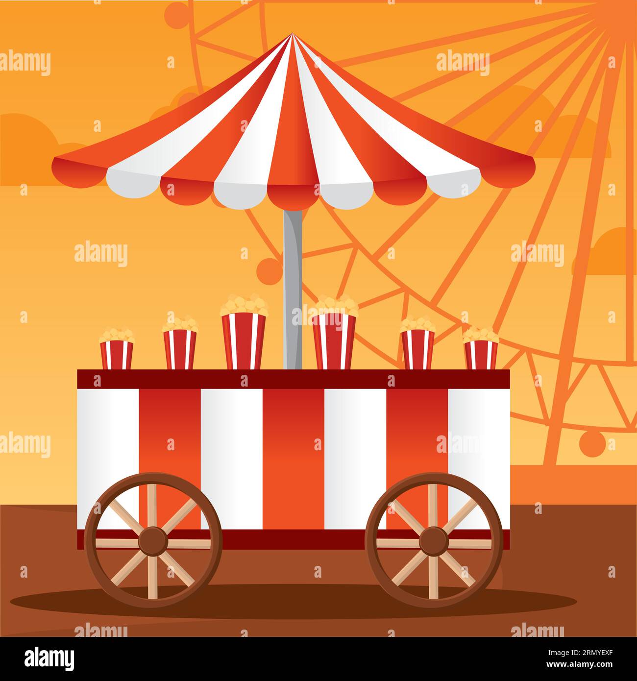 Isolated carnival shopping mobile tent Amusement park Vector Stock ...