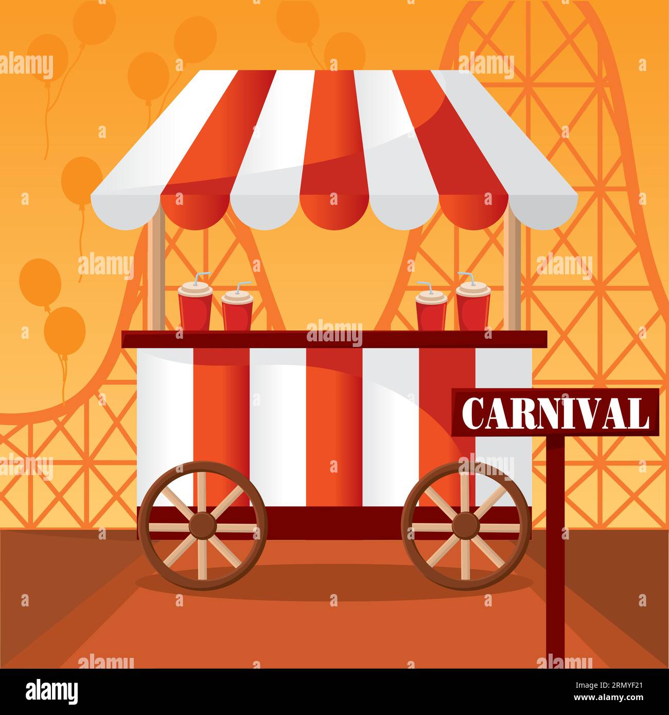 Isolated carnival shopping mobile tent Amusement park Vector Stock ...