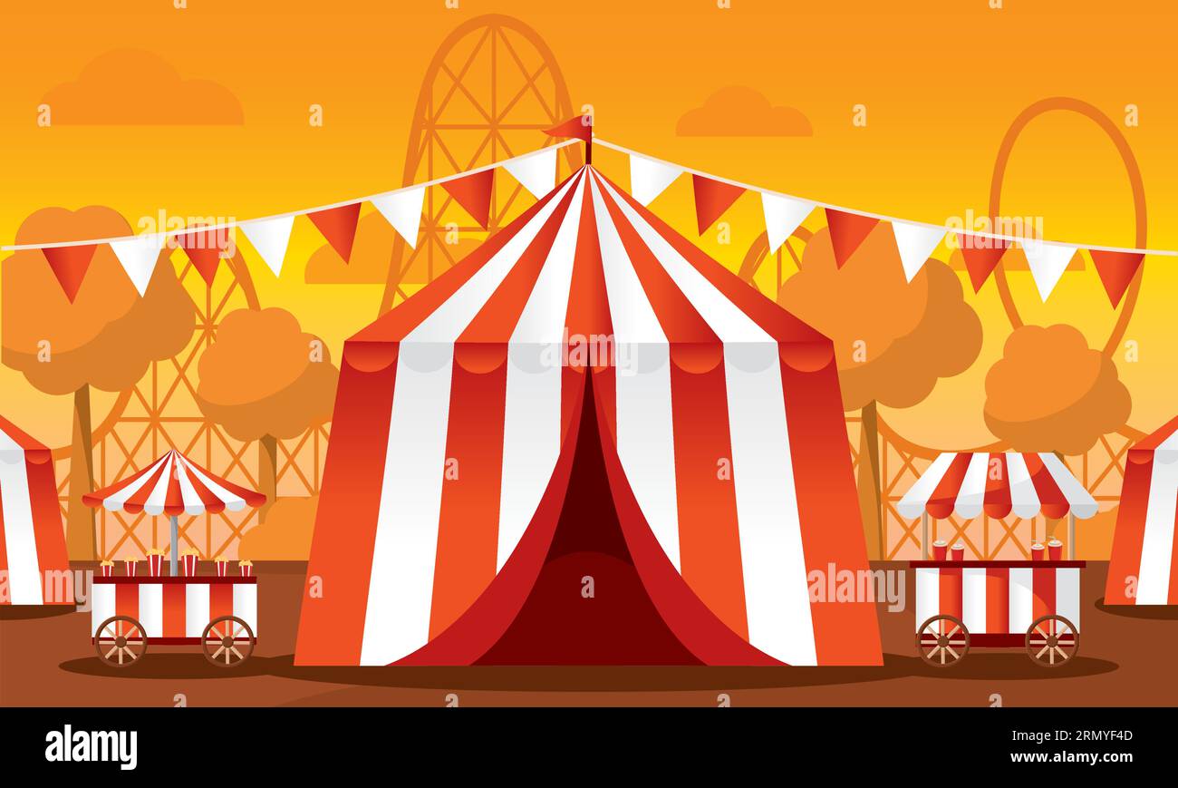 Isolated carnival tent Amusement park Vector Stock Vector Image & Art ...