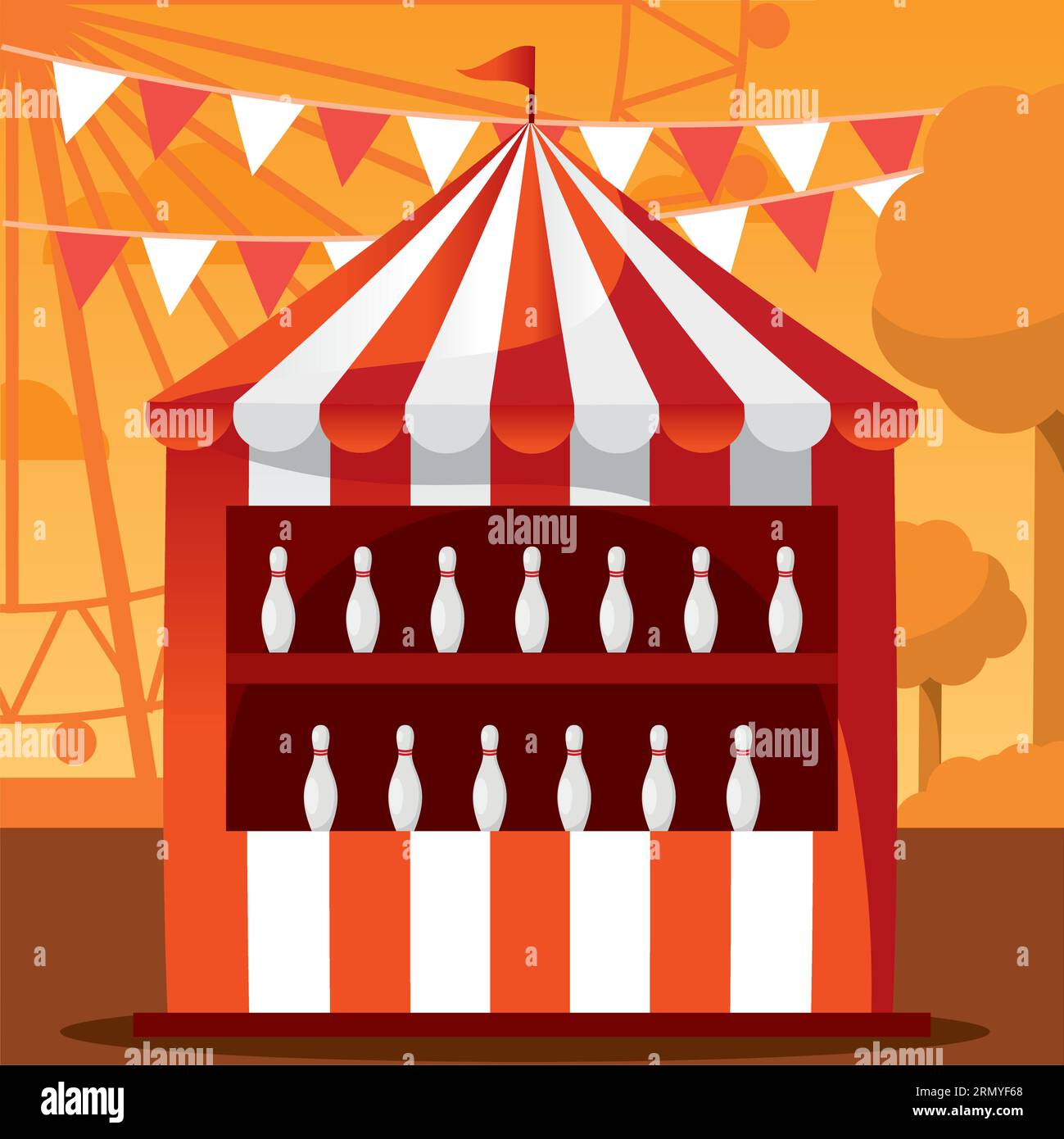 Isolated carnival tent Amusement park Vector Stock Vector Image & Art ...
