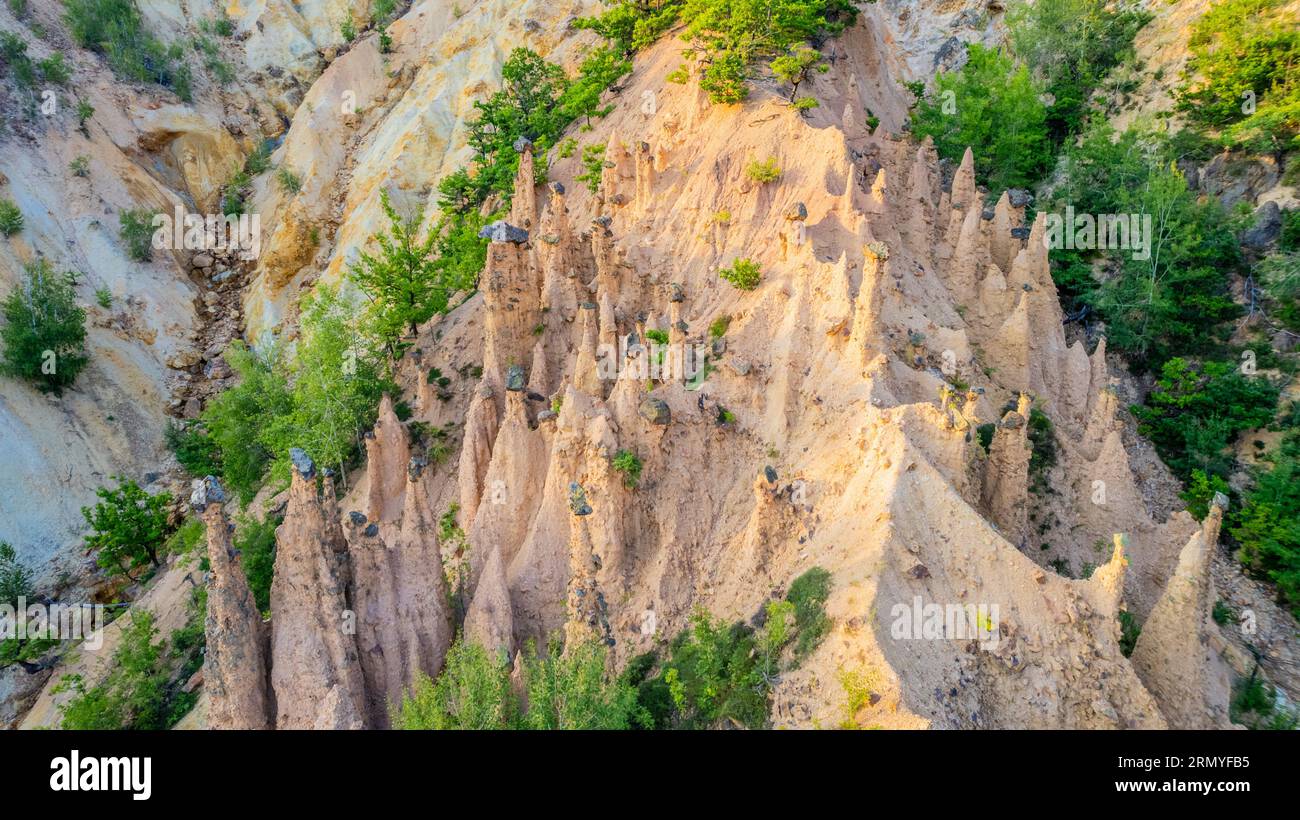 Davolja Varos, Devil's mountains unusual erosion rock formation towers, Radan mountain, Kursumlija, south Serbia Stock Photo
