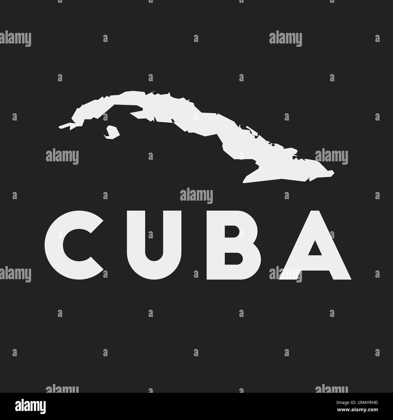 Cuba icon. Country map on dark background. Stylish Cuba map with