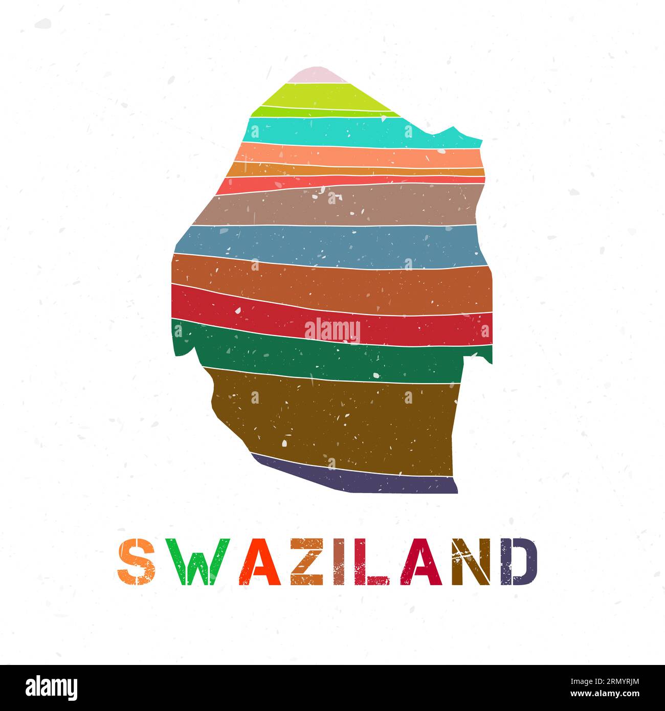 Swaziland Map Design Shape Of The Country With Beautiful Geometric Waves And Grunge Texture 1261